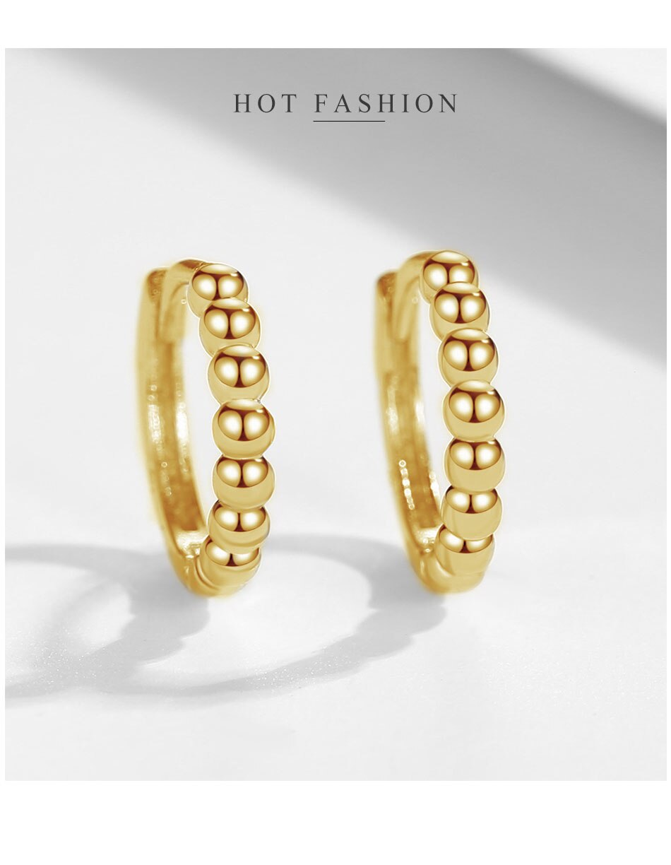 Victoriasvogue 925 Sterling Silver Beaded Hoop Earrings with 18K Gold Plated Stackable Earrings for Women Engagement Christmas Jewelry Victoriasvogue 925 Sterling Silver Beaded Hoop Earrings with 18K Gold Plated Stackable Earrings for Women Engagement Christmas Jewelry