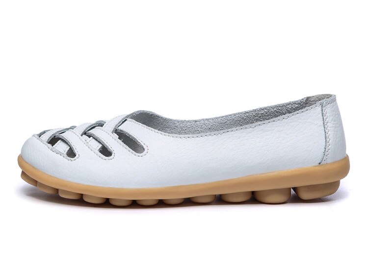 Victoria's Vogue Genuine Leather Summer Women Flats Shoes 2021 Casual Shoes Breathable Ladies Loafers party Platform Women's Footwear