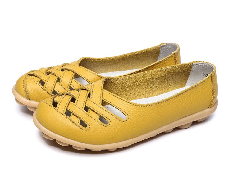 Victoria's Vogue Genuine Leather Summer Women Flats Shoes 2021 Casual Shoes Breathable Ladies Loafers party Platform Women's Footwear