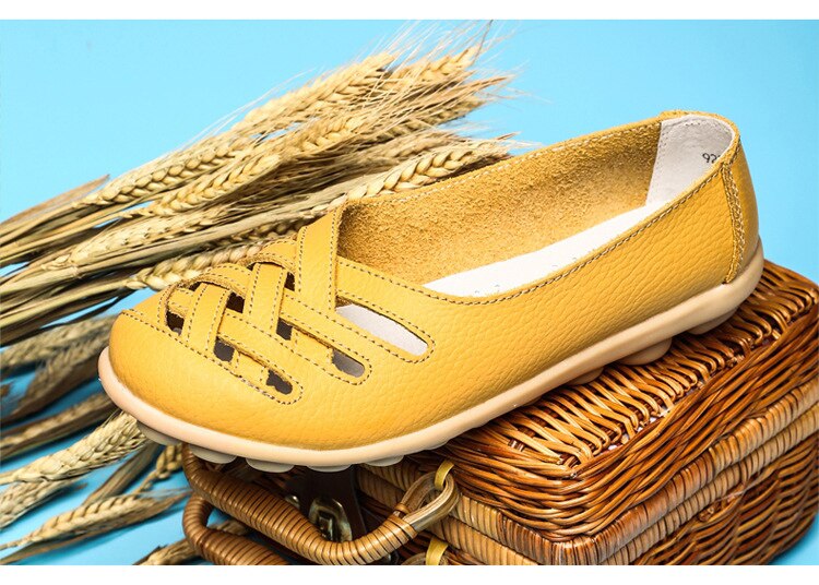 Victoria's Vogue Genuine Leather Summer Women Flats Shoes 2021 Casual Shoes Breathable Ladies Loafers party Platform Women's Footwear