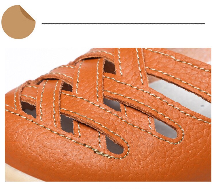 Victoria's Vogue Genuine Leather Summer Women Flats Shoes 2021 Casual Shoes Breathable Ladies Loafers party Platform Women's Footwear