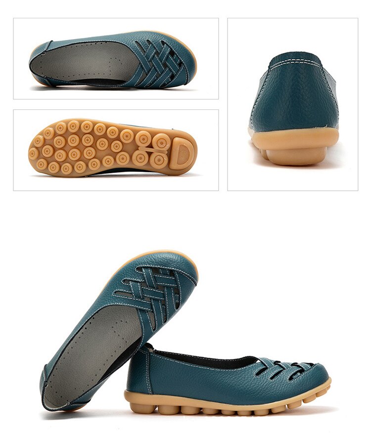 Victoria's Vogue Genuine Leather Summer Women Flats Shoes 2021 Casual Shoes Breathable Ladies Loafers party Platform Women's Footwear