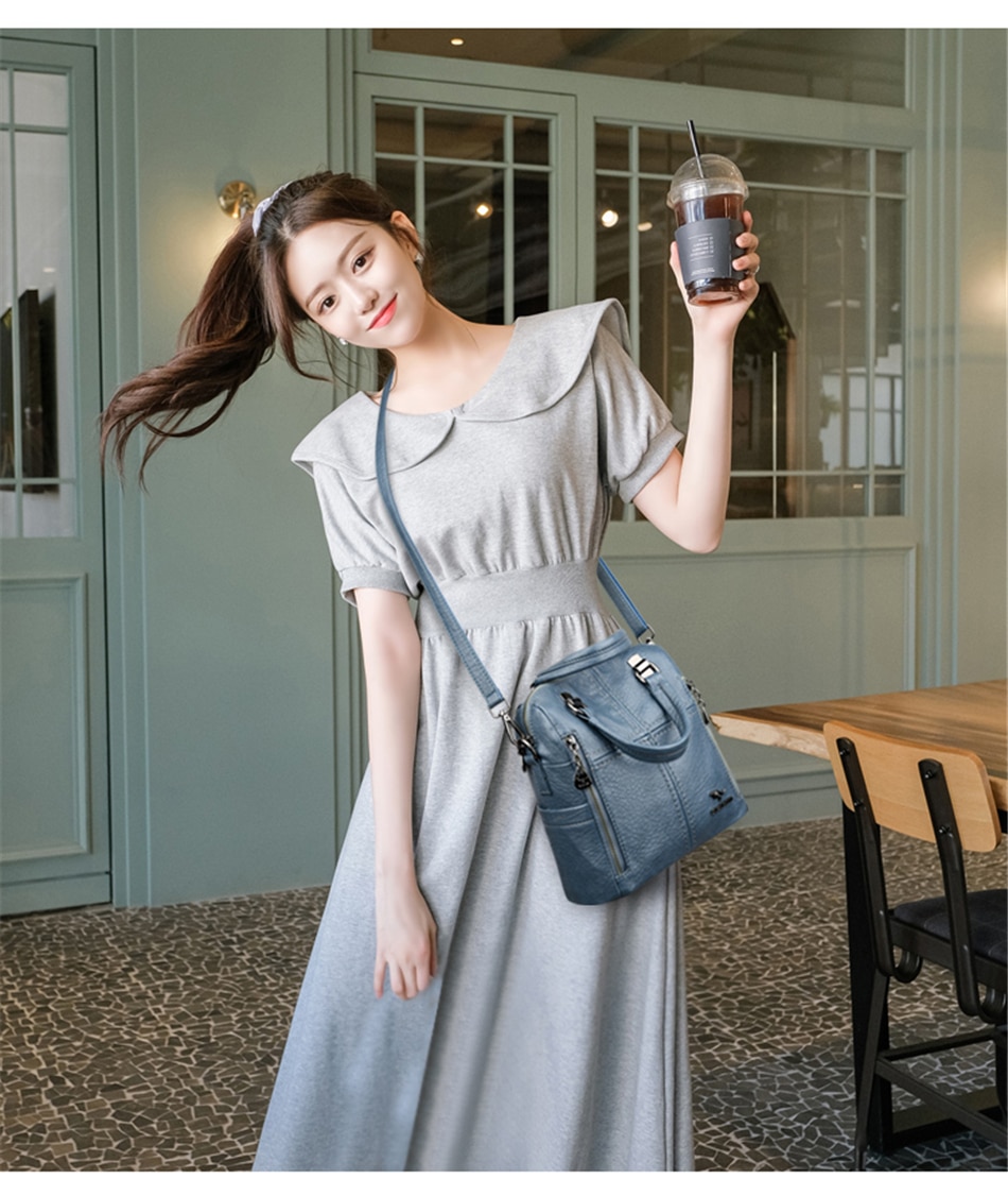 Victoria's Vogue 2021 New High Quality Leather Backpack Women Shoulder Bags Multifunction Travel Backpack School Bags for Girls Bagpack mochila