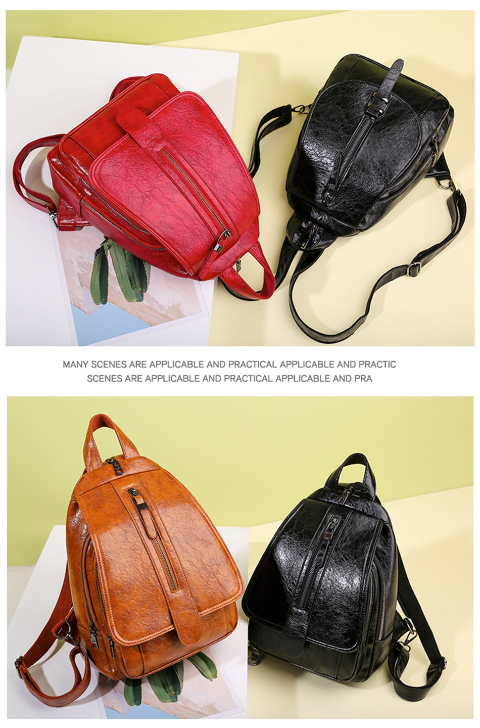 Victoria's Vogue 2021 New Women Backpack High Quality Oil Wax Leather Backpack Chest Bag Fashion Travel Backpack Daily Bag Backbag Mochila Sac