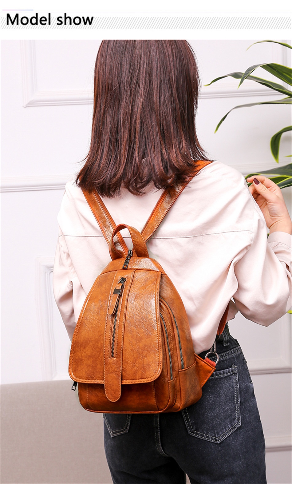 Victoria's Vogue 2021 New Women Backpack High Quality Oil Wax Leather Backpack Chest Bag Fashion Travel Backpack Daily Bag Backbag Mochila Sac