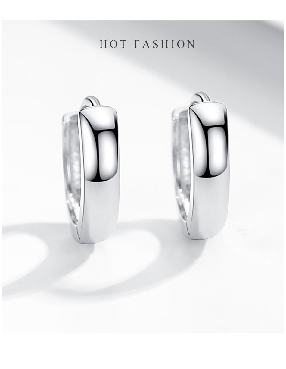 Victoriasvogue Authentic 925 Sterling Silver Bold Hoops Earrings for Women 18K Gold Plated Circle Earrings Wedding Engagement Jewelry