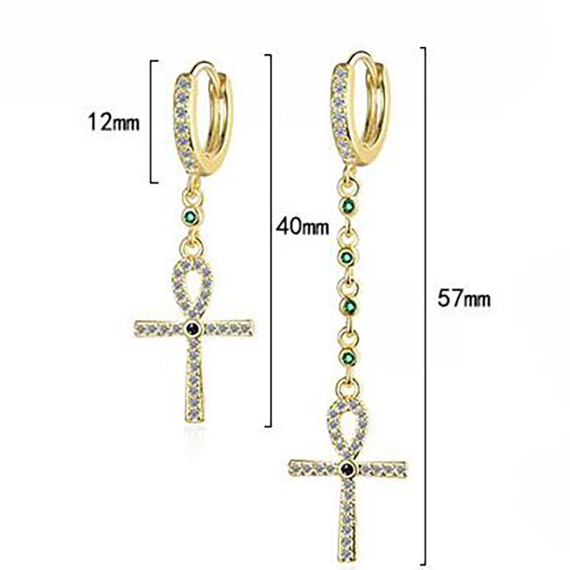 Victoria's Vogue Prevent Allergy 925 Sterling Silver Earring for Women Creative Elegant Sparkling Cross Zircon Pendant Bride Jewelry Gift