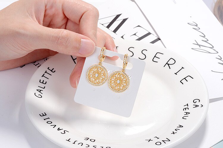 Victoria's Vogue Prevent Allergy 925 Sterling Silver Creative Pendant Earrings for Women Couples Bohemian Terndy Earring Party Jewelry