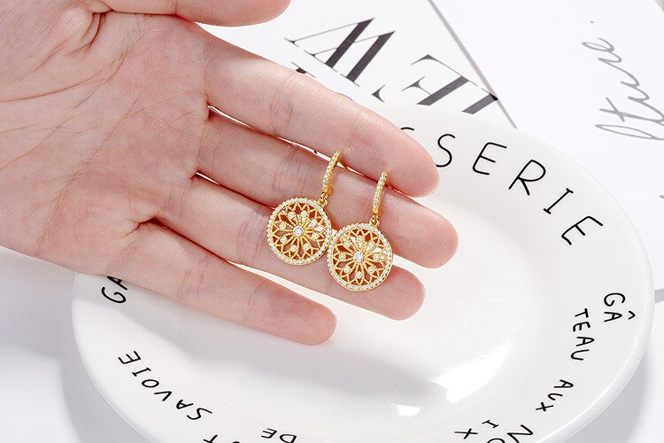 Victoria's Vogue Prevent Allergy 925 Sterling Silver Creative Pendant Earrings for Women Couples Bohemian Terndy Earring Party Jewelry