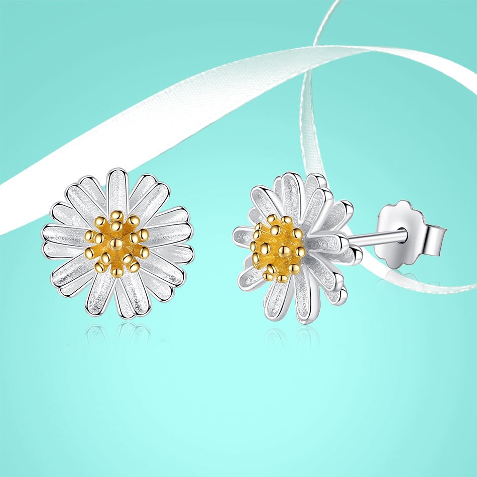 Victoriasvogue 100% 925 Sterling Silver Chrysanthemum Daisy Flower Small Stud Earrings For Women Fashion Gold Earrings Silver Jewelry Victoriasvogue 100% 925 Sterling Silver Chrysanthemum Daisy Flower Small Stud Earrings For Women Fashion Gold Earrings Silver Jewelry