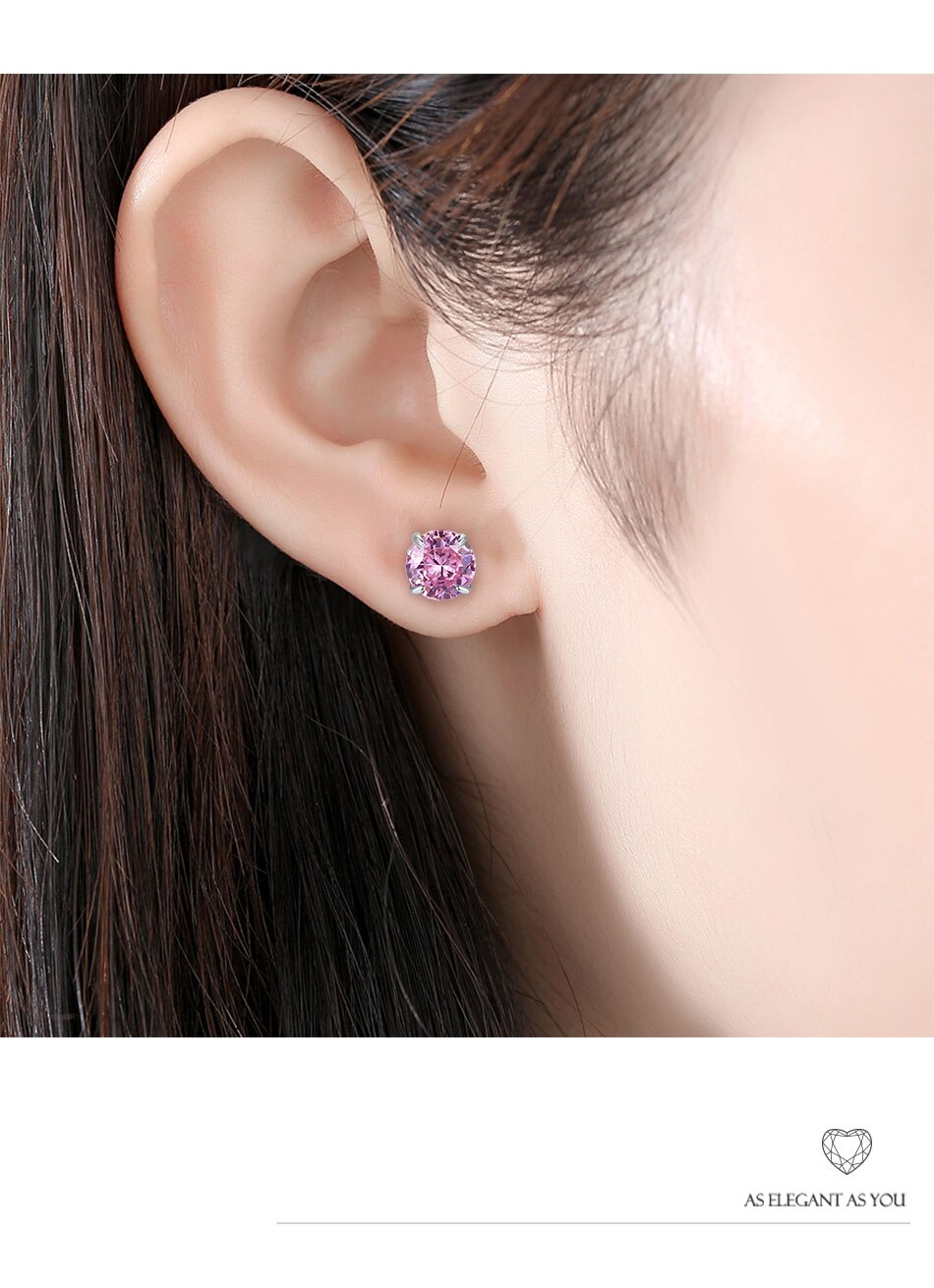 Victoriasvogue 925 Sterling Silver Simple Stud Earrings Crystal Cubic Zirconia Round Ball Geometric Earrings Women Wedding Jewelry Victoriasvogue 925 Sterling Silver Simple Stud Earrings Crystal Cubic Zirconia Round Ball Geometric Earrings Women Wedding Jewelry