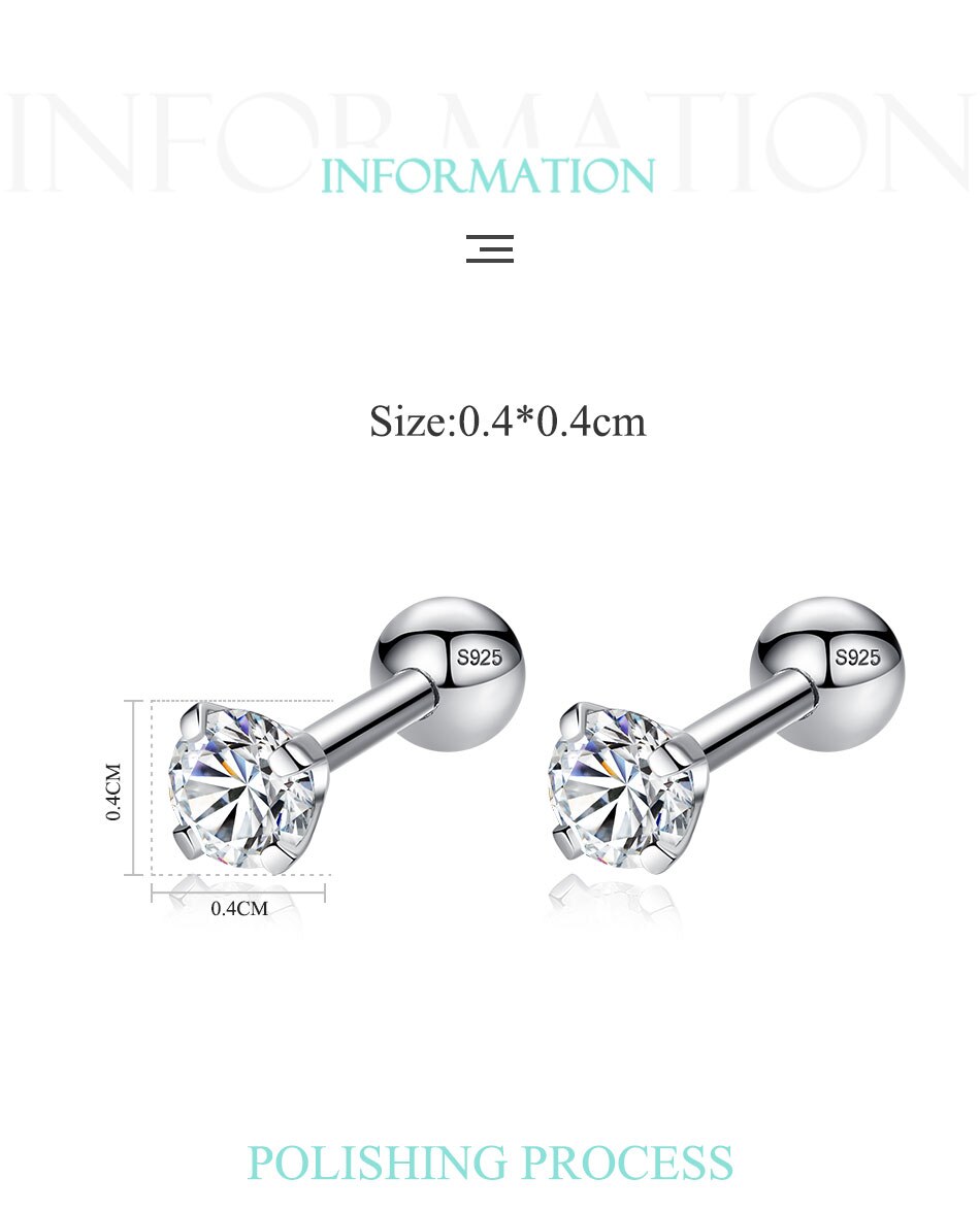 Victoriasvogue 925 Sterling Silver Simple Stud Earrings Crystal Cubic Zirconia Round Ball Geometric Earrings Women Wedding Jewelry Victoriasvogue 925 Sterling Silver Simple Stud Earrings Crystal Cubic Zirconia Round Ball Geometric Earrings Women Wedding Jewelry