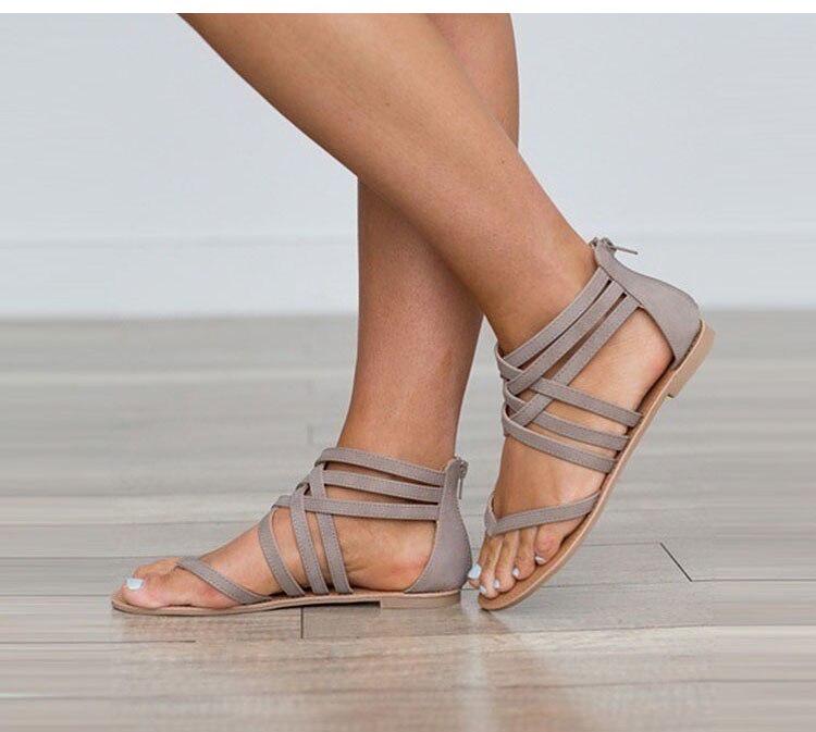 Victoria's Vogue Women Sandals Fashion Gladiator Sandals For Beach Summer Shoes Female Rome Style Flat Sandals Plus Size Casual Sandalias Mujer