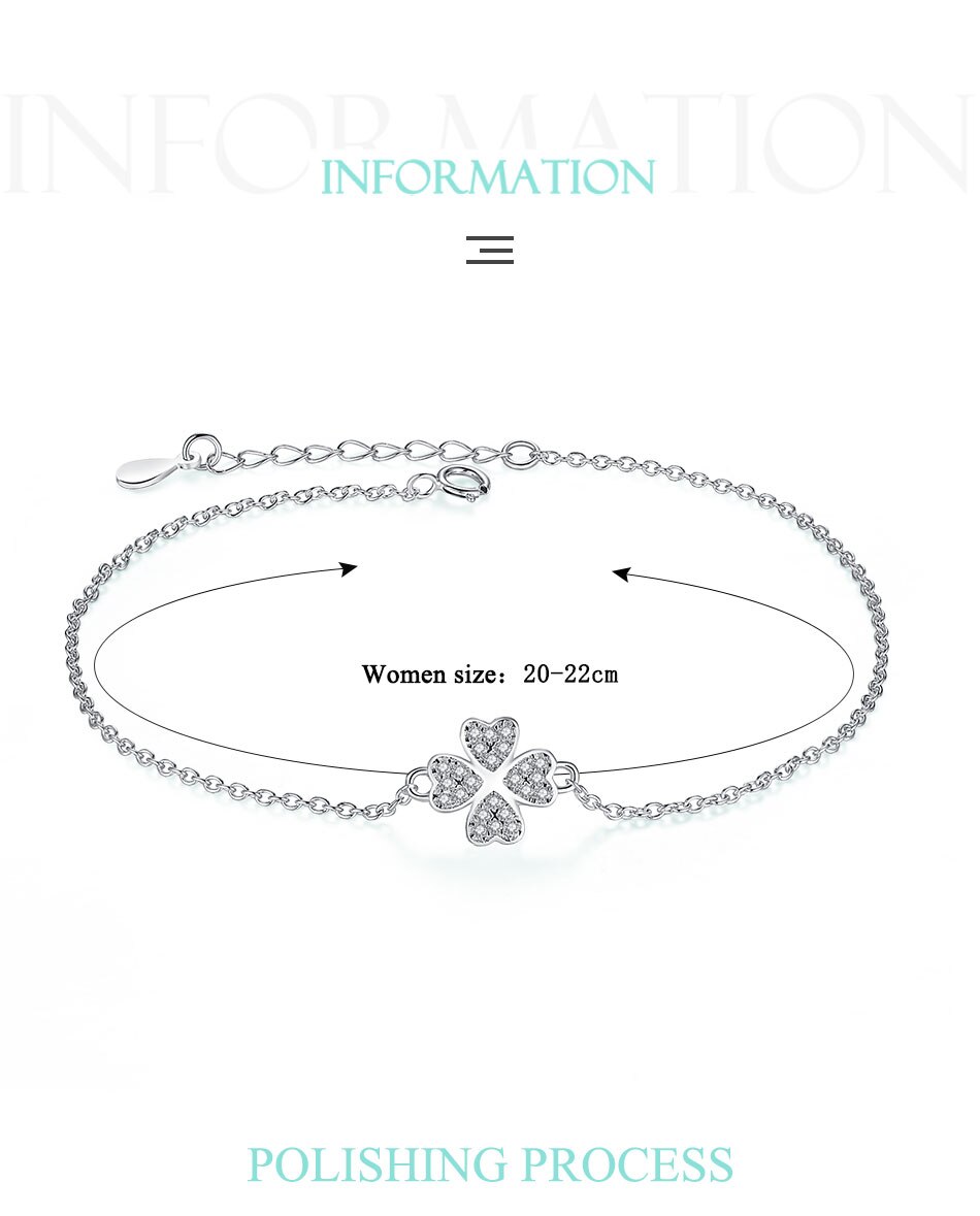 Victoriasvogue Solid 925 Sterling Silver Blue Lucky Eye Love Heart Clover Charm Bracelet Link Chain Bracelet for Women Wedding Jewelry Victoriasvogue Solid 925 Sterling Silver Blue Lucky Eye Love Heart Clover Charm Bracelet Link Chain Bracelet for Women Wedding Jewelry