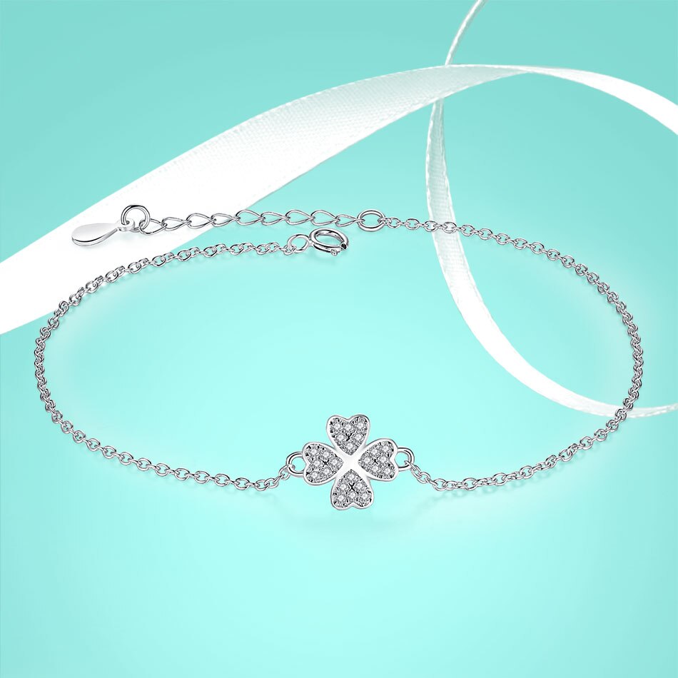 Victoriasvogue Solid 925 Sterling Silver Blue Lucky Eye Love Heart Clover Charm Bracelet Link Chain Bracelet for Women Wedding Jewelry Victoriasvogue Solid 925 Sterling Silver Blue Lucky Eye Love Heart Clover Charm Bracelet Link Chain Bracelet for Women Wedding Jewelry