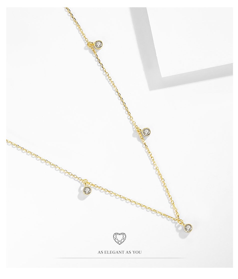 ELESHE Sparkling Crystal CZ Choker Necklace 925 Sterling Silver Gold Plated Chain Necklace for Women 2020 New Trendy Jewelry ELESHE Sparkling Crystal CZ Choker Necklace 925 Sterling Silver Gold Plated Chain Necklace for Women 2020 New Trendy Jewelry