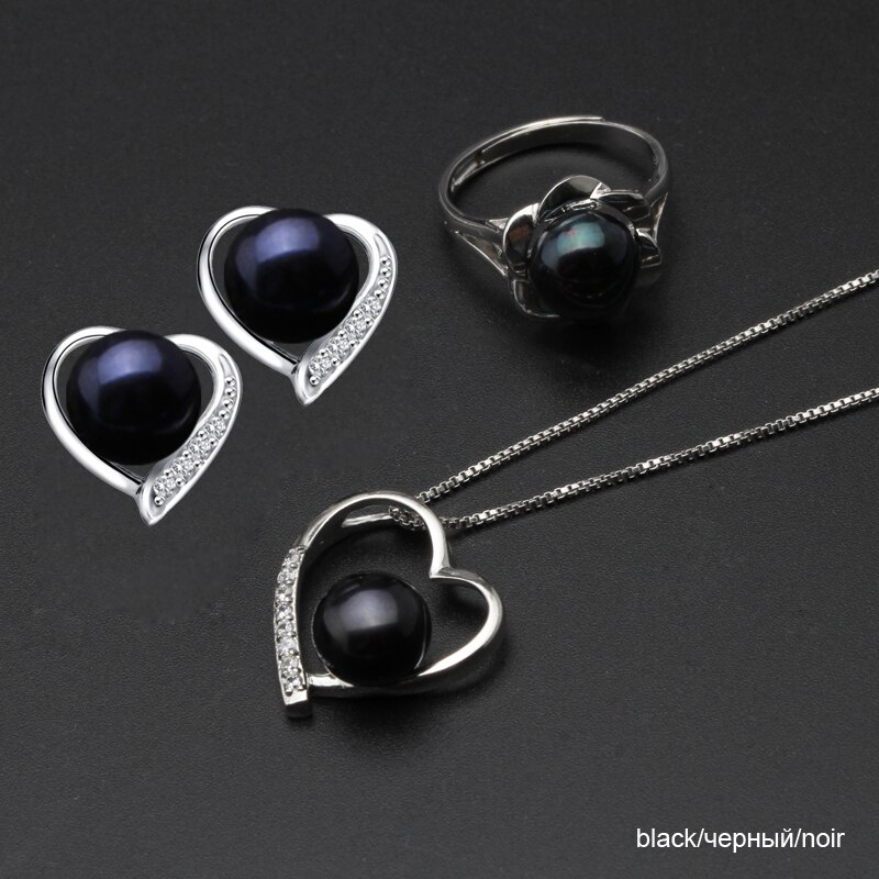 Victoria's Vogue Real 925 silver earring necklace 45cm adjustable ring pearl sets women,wedding girl natural freshwater pearl jewelry sets bridal Victoria's Vogue Real 925 silver earring necklace 45cm adjustable ring pearl sets women,wedding girl natural freshwater pearl jewelry sets bridal