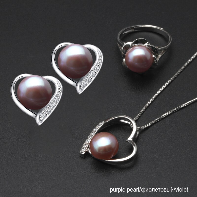 Victoria's Vogue Real 925 silver earring necklace 45cm adjustable ring pearl sets women,wedding girl natural freshwater pearl jewelry sets bridal Victoria's Vogue Real 925 silver earring necklace 45cm adjustable ring pearl sets women,wedding girl natural freshwater pearl jewelry sets bridal