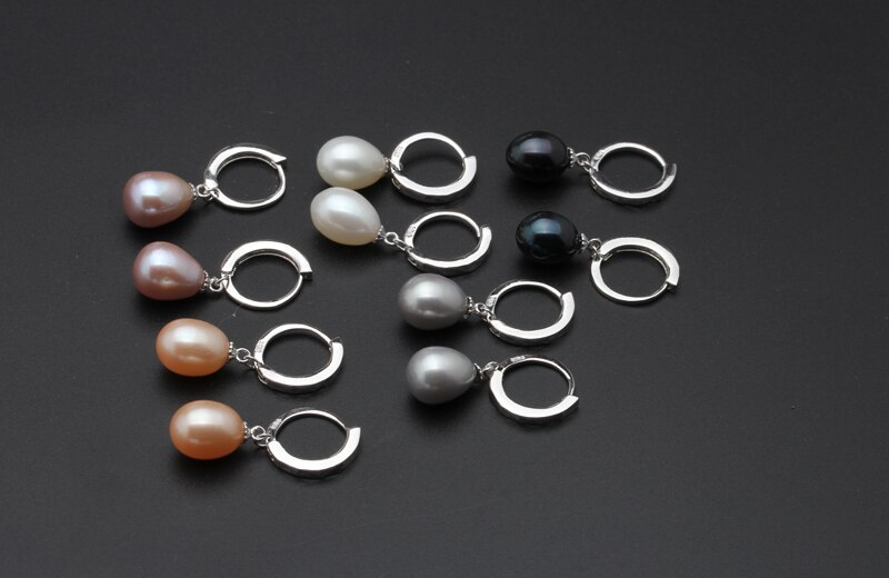 Victoria's Vogue  Real wedding black freshwater pearl jewelry set women,natural pearl sets 925 silver necklace earring anniversary gift