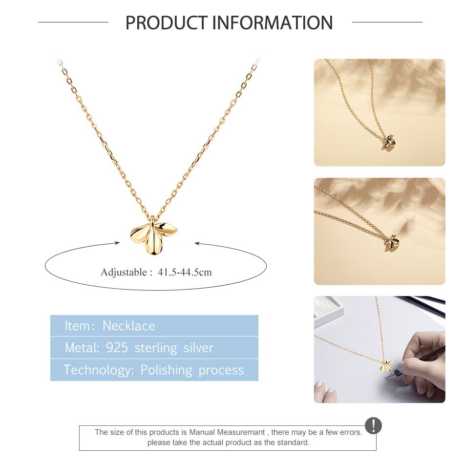 Victoriasvogue Spring Flower 925 Sterling Silver Chain Necklaces with 18K Gold Plated Jasmine Pendant Necklace for Women Simple Jewelry