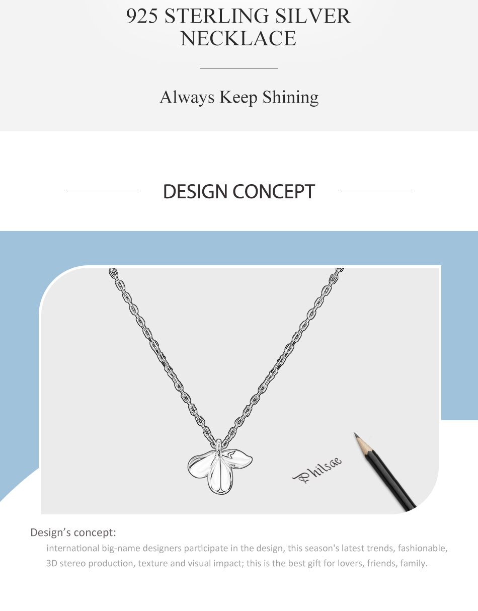 Victoriasvogue Spring Flower 925 Sterling Silver Chain Necklaces with 18K Gold Plated Jasmine Pendant Necklace for Women Simple Jewelry