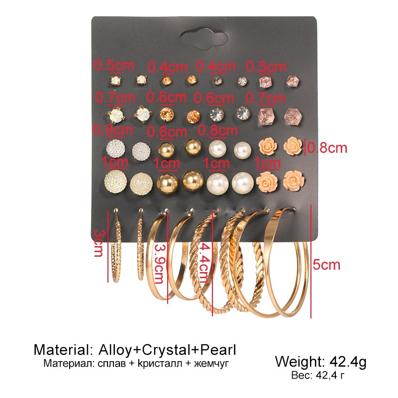 Victoriasvogue Bohemian Vintage Stud Earrings Set Statement Undefined  Crystal Geometric Earring For Women Aros Fashion Jewelry 2020