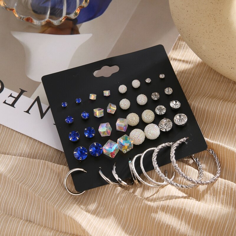 Victoriasvogue Bohemian Vintage Stud Earrings Set Statement Undefined  Crystal Geometric Earring For Women Aros Fashion Jewelry 2020