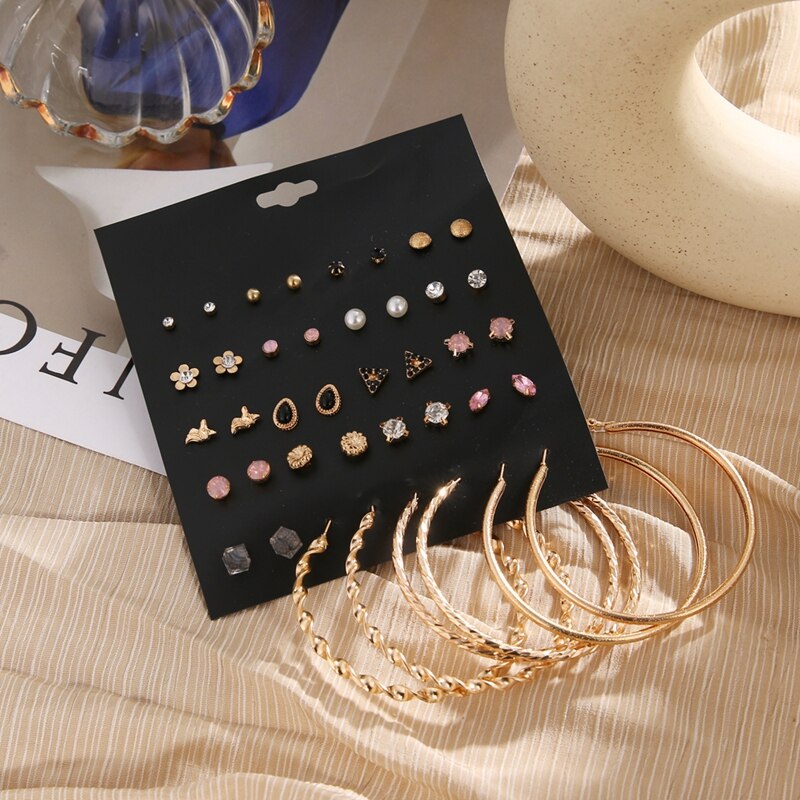 Victoriasvogue Bohemian Vintage Stud Earrings Set Statement Undefined  Crystal Geometric Earring For Women Aros Fashion Jewelry 2020