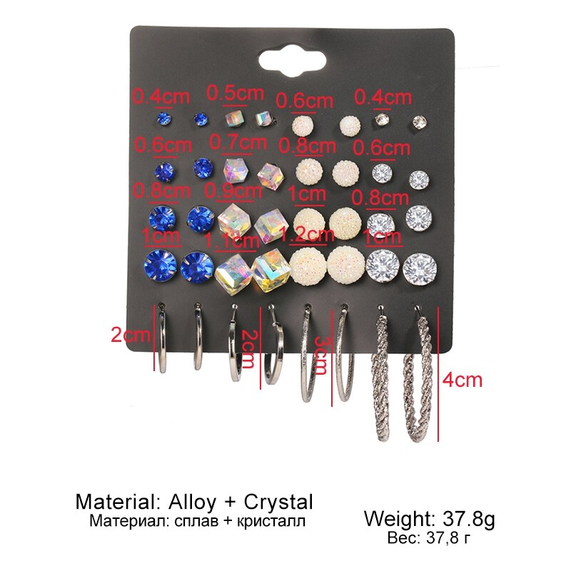 Victoriasvogue Bohemian Vintage Stud Earrings Set Statement Undefined  Crystal Geometric Earring For Women Aros Fashion Jewelry 2020