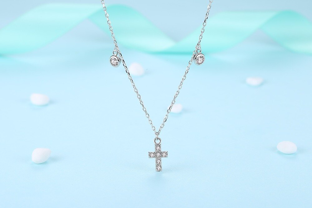 Victoriasvogue Authentic 100% 925 Sterling Silver Austrian Crystal Cross Necklaces Pendant Jewelry Fashion Women Statement Necklace 2019 Victoriasvogue Authentic 100% 925 Sterling Silver Austrian Crystal Cross Necklaces Pendant Jewelry Fashion Women Statement Necklace 2019