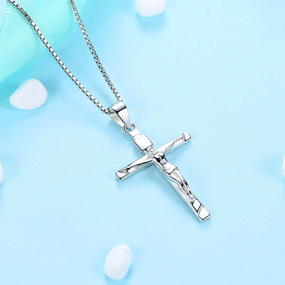 Victoriasvogue Authentic 100% 925 Sterling Silver Austrian Crystal Cross Necklaces Pendant Jewelry Fashion Women Statement Necklace 2019
