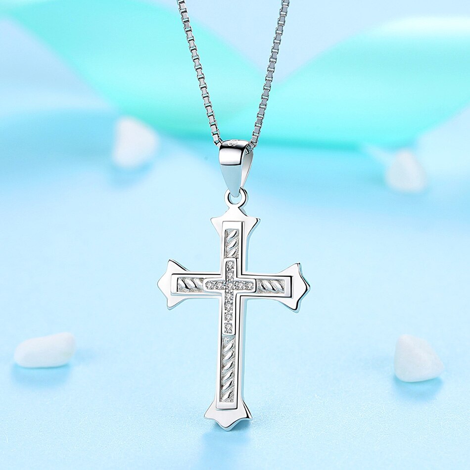 Victoriasvogue Authentic 100% 925 Sterling Silver Austrian Crystal Cross Necklaces Pendant Jewelry Fashion Women Statement Necklace 2019 Victoriasvogue Authentic 100% 925 Sterling Silver Austrian Crystal Cross Necklaces Pendant Jewelry Fashion Women Statement Necklace 2019