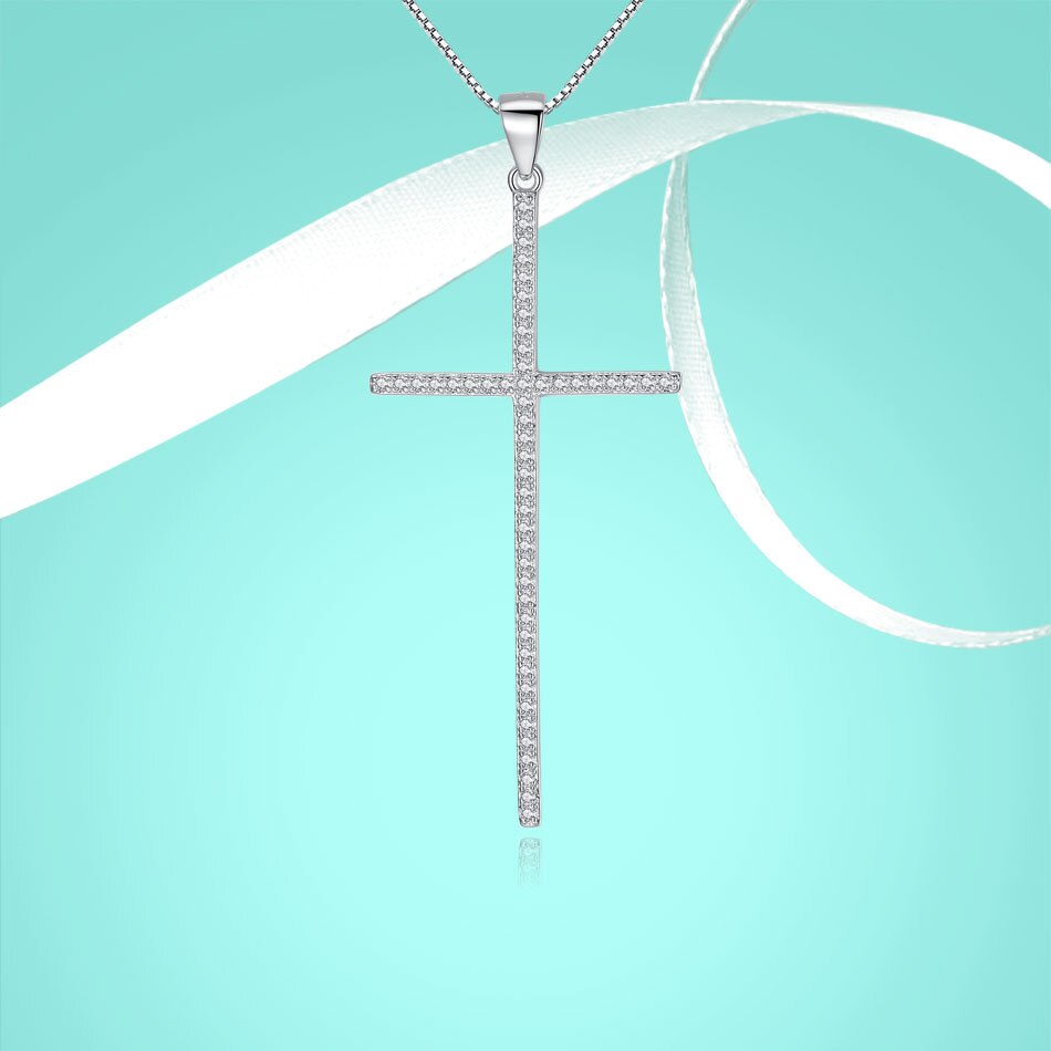 Victoriasvogue Authentic 100% 925 Sterling Silver Austrian Crystal Cross Necklaces Pendant Jewelry Fashion Women Statement Necklace 2019 Victoriasvogue Authentic 100% 925 Sterling Silver Austrian Crystal Cross Necklaces Pendant Jewelry Fashion Women Statement Necklace 2019