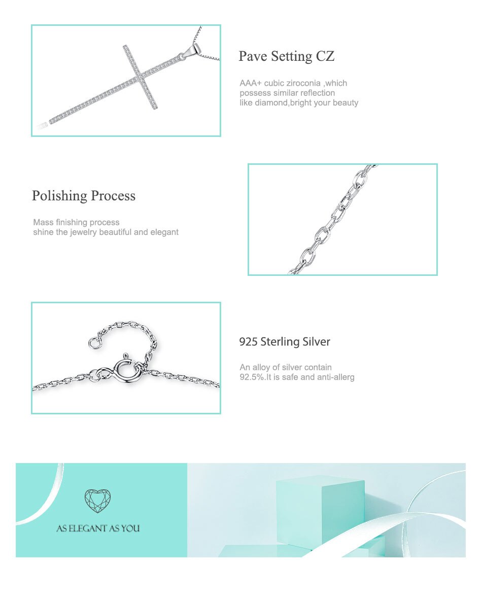 Victoriasvogue Authentic 100% 925 Sterling Silver Austrian Crystal Cross Necklaces Pendant Jewelry Fashion Women Statement Necklace 2019 Victoriasvogue Authentic 100% 925 Sterling Silver Austrian Crystal Cross Necklaces Pendant Jewelry Fashion Women Statement Necklace 2019