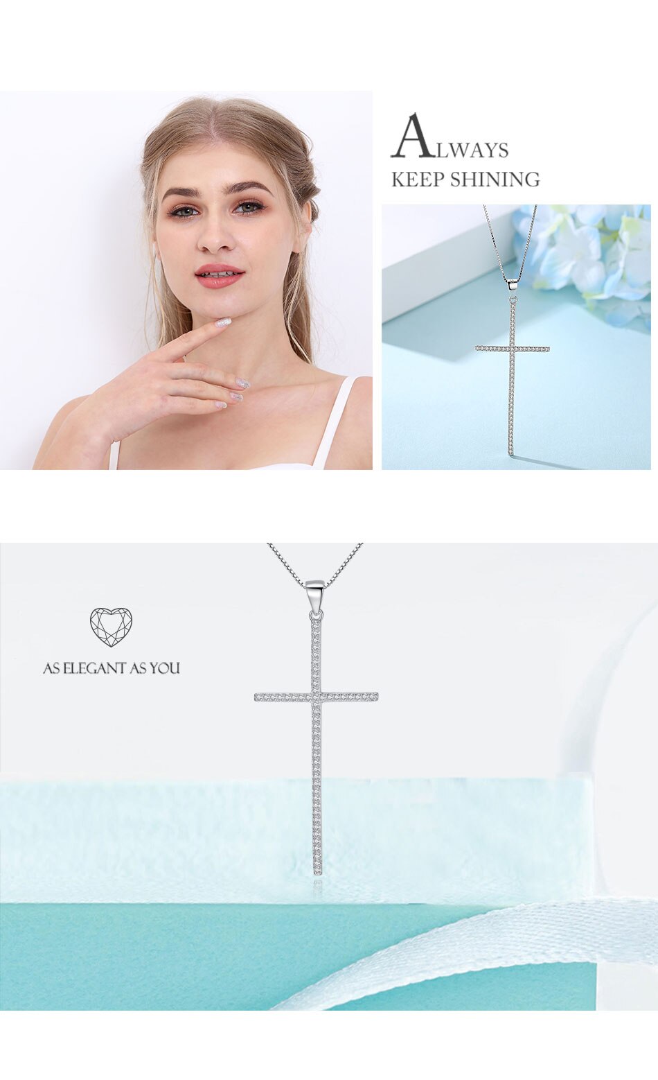 Victoriasvogue Authentic 100% 925 Sterling Silver Austrian Crystal Cross Necklaces Pendant Jewelry Fashion Women Statement Necklace 2019 Victoriasvogue Authentic 100% 925 Sterling Silver Austrian Crystal Cross Necklaces Pendant Jewelry Fashion Women Statement Necklace 2019