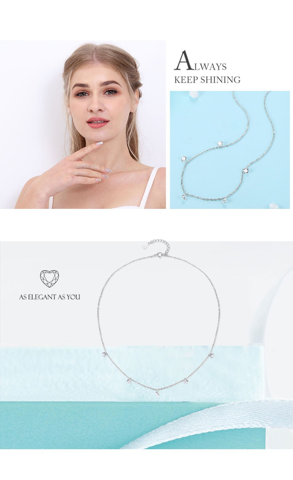 Victoriasvogue Real 100% 925 Silver Choker Rhinestone star pendant Necklace Crystal Women Chain Sterling Silver Fine Jewelry Gift