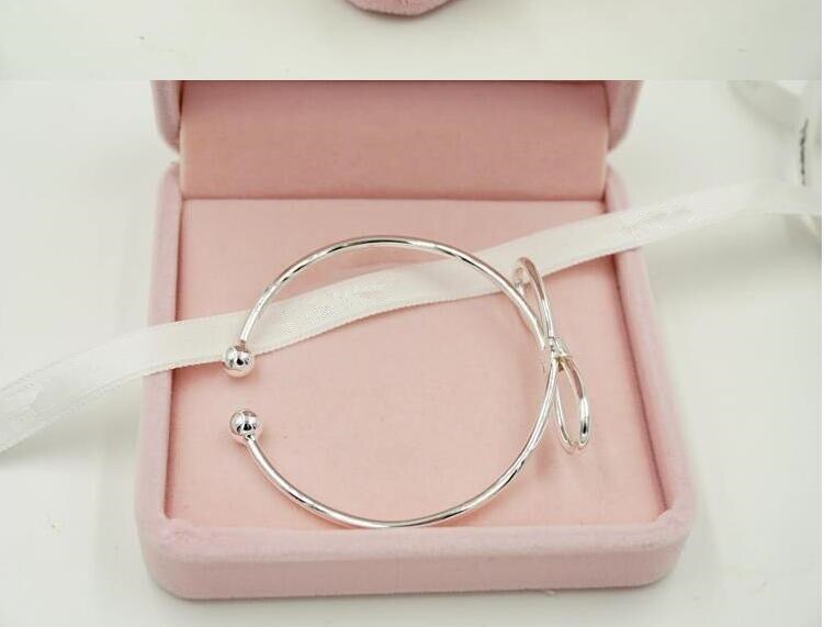 Victoria's Vogue 925 Sterling Silver Jewelry Bracelet Female Simple Fashion Open Bow Girlfriend gift Bracelets