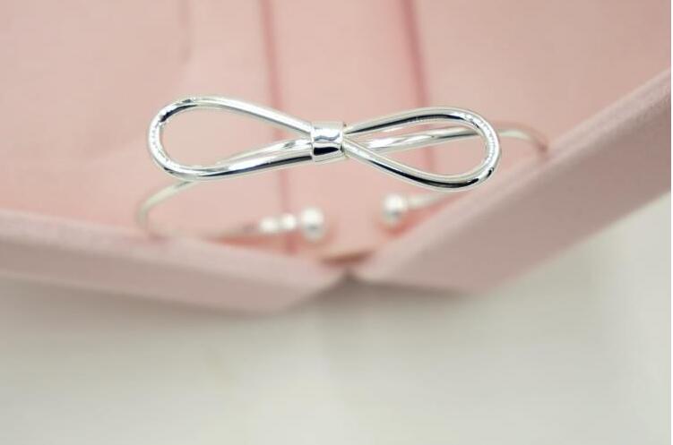 Victoria's Vogue 925 Sterling Silver Jewelry Bracelet Female Simple Fashion Open Bow Girlfriend gift Bracelets