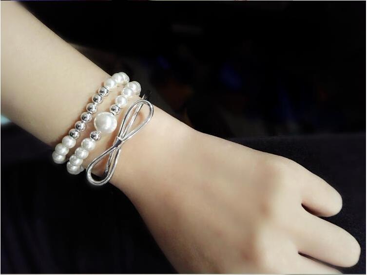 Victoria's Vogue 925 Sterling Silver Jewelry Bracelet Female Simple Fashion Open Bow Girlfriend gift Bracelets