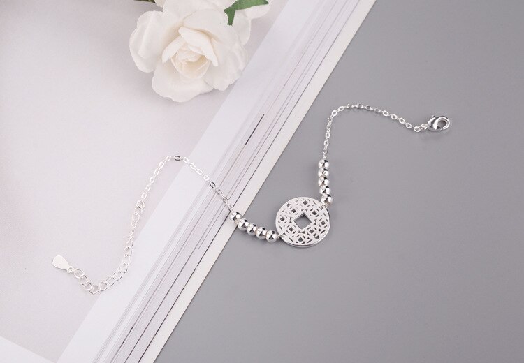 Victoria's Vogue Creative Classic Exquisite Fashion 925 Sterling Silver Jewelry Female Coin Bead Ball Temperament Gift Bracelets