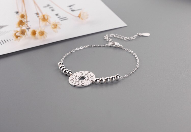 Victoria's Vogue Creative Classic Exquisite Fashion 925 Sterling Silver Jewelry Female Coin Bead Ball Temperament Gift Bracelets