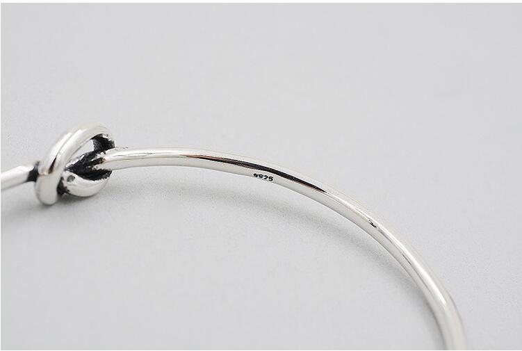 Victoria's Vogue New Fashion Popular 925 Sterling Silver Jewelry Bracelets Vintage Thai Silver Style Love Tie Braided Female Bangles