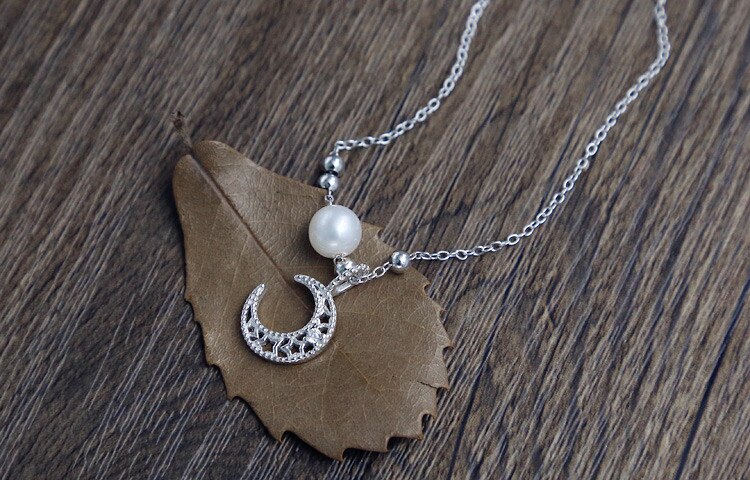 Victoria's Vogue New Temperament Fashion 925 Sterling Silver Jewelry Exquisite Hollow Moon And Star Pearl Ball Bead Female Gift Bracelets