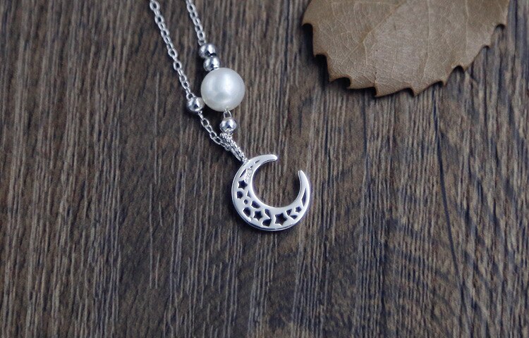 Victoria's Vogue New Temperament Fashion 925 Sterling Silver Jewelry Exquisite Hollow Moon And Star Pearl Ball Bead Female Gift Bracelets