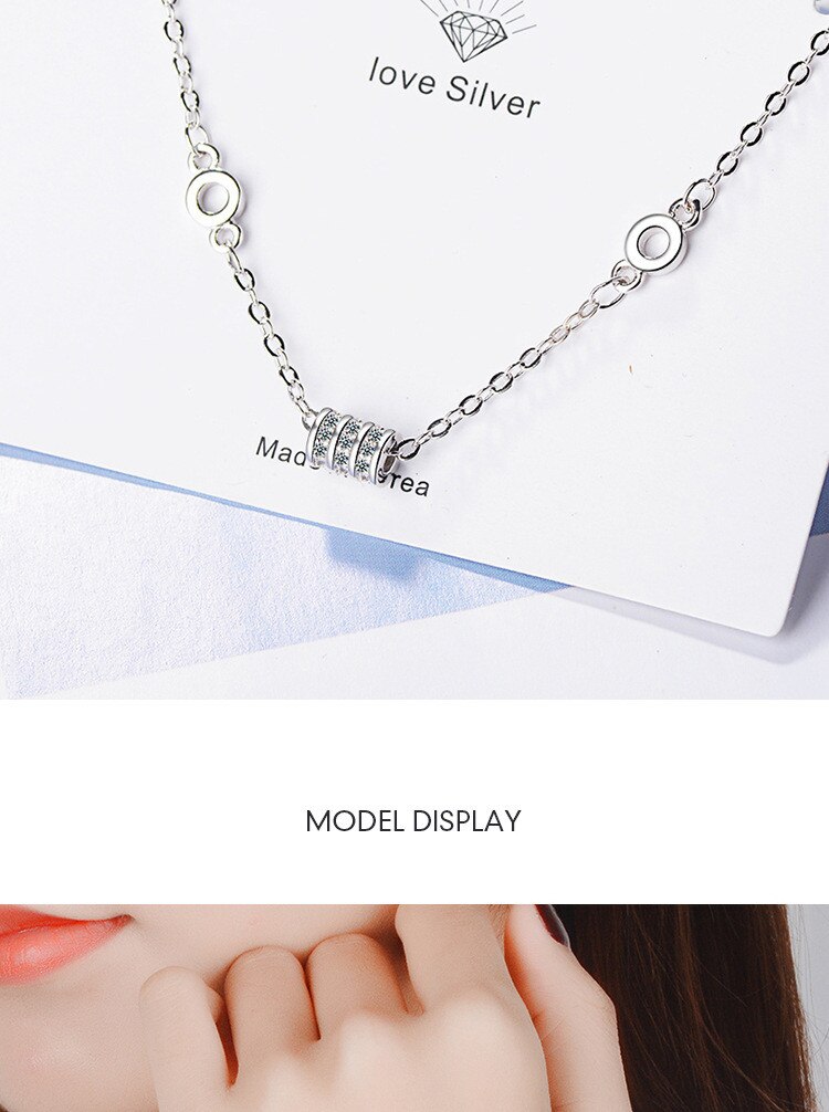 Victoria's Vogue Beautiful New Fashion Fresh Transfer Beads 925 Sterling Silver Jewelry Cylindrical Personality Crystal Round Bracelets