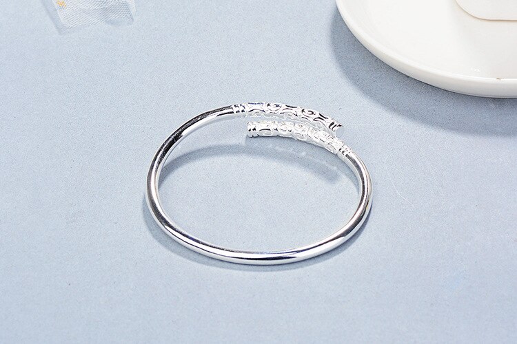 Victoria's Vogue New Simple Creative Wukong's Weapon Bracelets 925 Sterling Silver Jewelry Fashion Personality Hoop Bar Couple Bangles