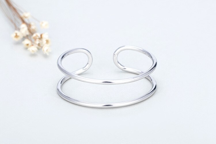 Victoria's Vogue New European Style Simple Double-layer Bracelets 925 Sterling Silver Jewelry Round Popular Bangles