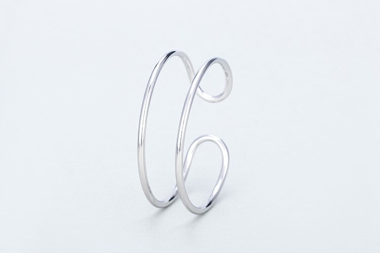 Victoria's Vogue New European Style Simple Double-layer Bracelets 925 Sterling Silver Jewelry Round Popular Bangles
