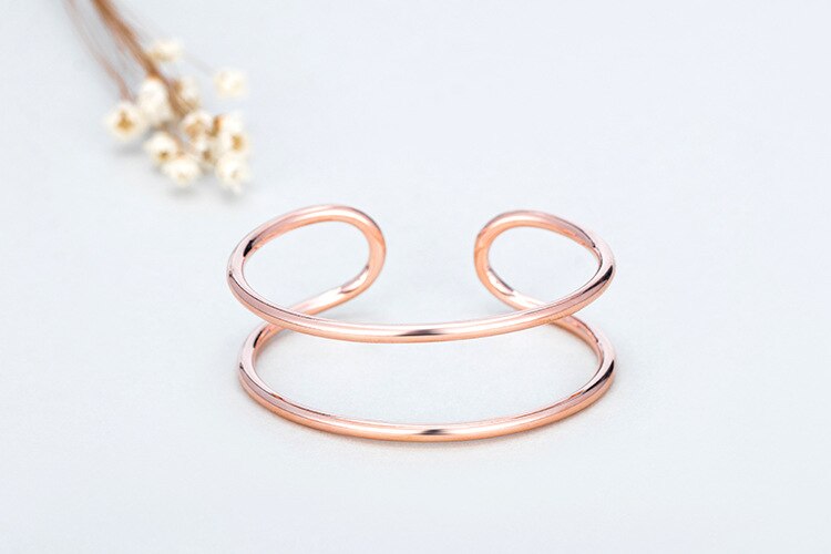 Victoria's Vogue New European Style Simple Double-layer Bracelets 925 Sterling Silver Jewelry Round Popular Bangles