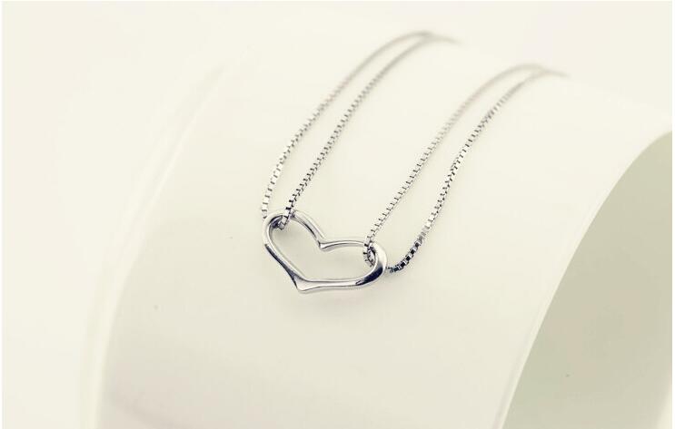 Victoria's Vogue Lovely And Simple 925 Sterling Silver Jewelry Heart-shaped Temperament Female Anti-allergic Female Bracelet